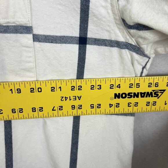 Universal Thread Womens Fit Flannel Shirt XL Oversized Fit Cream/Navy - Picture 9 of 9
